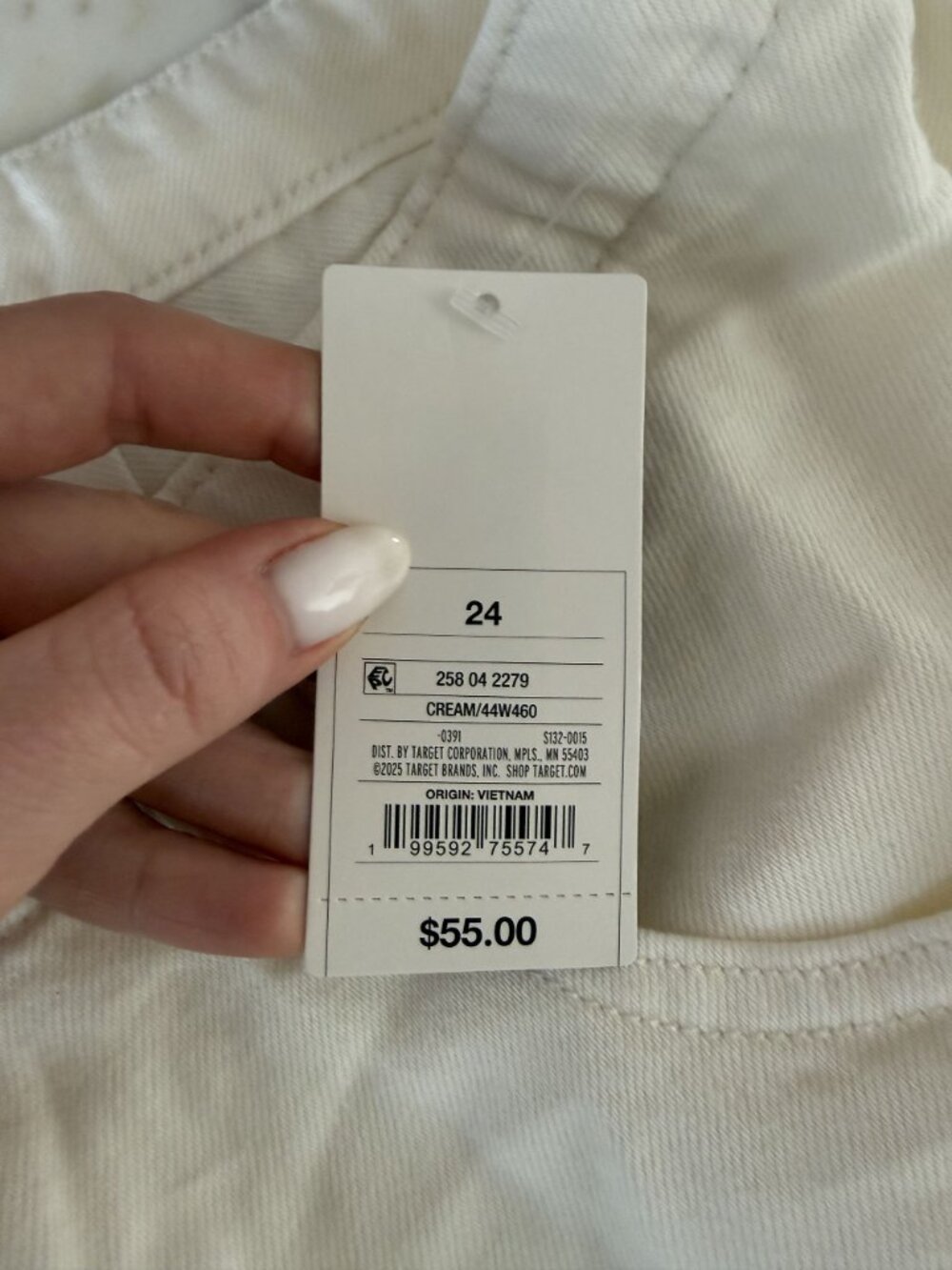 NWT Parke x Target Mid Rise Drawstring Baggy Jeans Cream Size 24 $55 [jb] - Picture 7 of 8